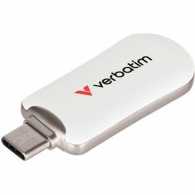 Verbatim 128GB Plectra USB-C Flash Drive - White