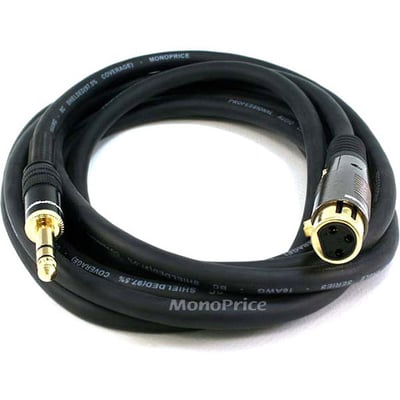 XLR F TO 1/4INCH TRS M 16AWG CABLE10FT