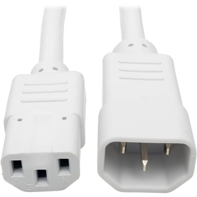 Eaton Tripp Lite Series Heavy-Duty PDU Power Cord, C13 to C14 - 15A, 250V, 14 AWG, 2 ft. (0.61 m), White
