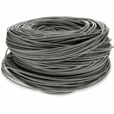 AddOn 1000ft Non-Terminated Gray CAT 6 Shielded PVC Bulk Cable