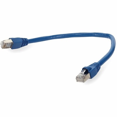AddOn 10ft Blue CAT 6A Shielded PVC Ethernet Cable Snagless Easy Clear Boot RJ-45 M/M