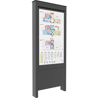 Chief Impact 55 Inch Outdoor Kiosk - Portrait Orientation - Samsung OHF/A Series - Black