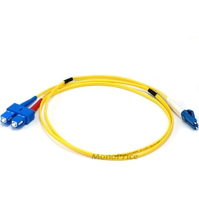 FIBER OPTIC CABLE, LC/SC, SINGLE MODE, DUPLEX - 1 METER (9/125 TYPE) - YELLOW