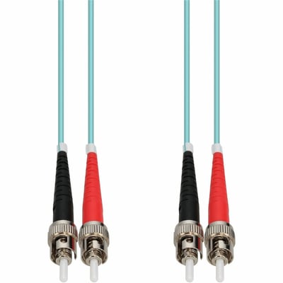AddOn 20m ST to ST Aqua OM4 Duplex OFNR (Riser-Rated) TAA Fiber Patch Cable