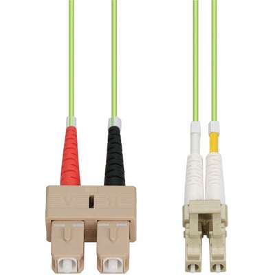 AddOn 6m SC to LC Lime Green OM5 Duplex OFNR (Riser-Rated) Fiber Patch Cable