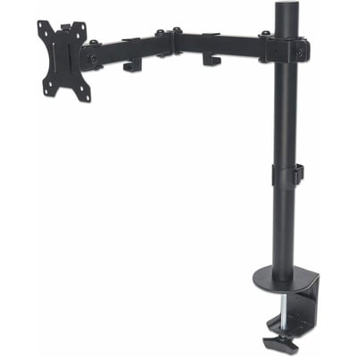 SECURELY HOLDS ONE LCD MONITOR FROM 13 TO 32INCHES. POSITIONS MONITOR ABOVE THE