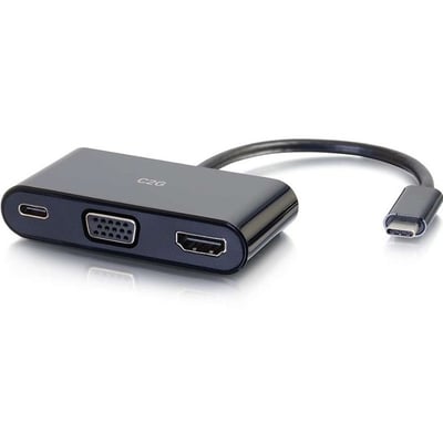 USB C TO HDMI VGA ADAPTER W/ POWER BLACK
