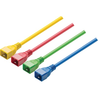 POWER CORD C19 TO C20, 20AMP YELLOW, 1FT