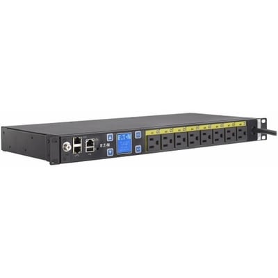Eaton Managed rack PDU, 1U, 5-15P input, 1.44 kW max, 120V, 12A, 10 ft cord, Single-phase, Outlets: (8) 5-15R
