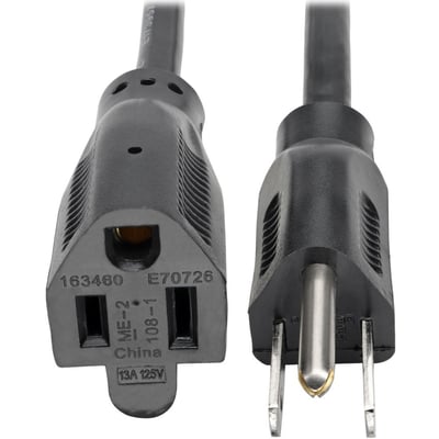 Eaton Tripp Lite Series Power Extension Cord, NEMA 5-15P to NEMA 5-15R - 13A, 120V, 16 AWG, 6 ft. (1.83 m), Black