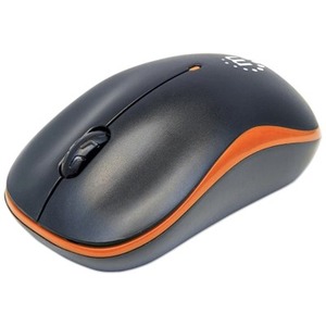 MANHATTAN USB SUCCESS WIRELESS ORANGE/BLACK OPTICAL MOUSE, 3 BUTTONS, 1000DPI. 2