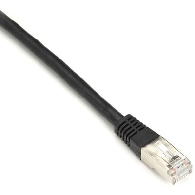 Black Box CAT6 250-MHz Stranded Patch Cable Slim Molded Boot - S/FTP, CM PVC, Black, 3FT
