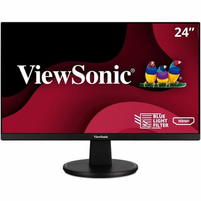 ViewSonic VA2447-MH 24 Inch Full HD 1080p Monitor with Ultra-Thin Bezel, AMD FreeSync, 75Hz, Eye Care, and HDMI, VGA Inputs for Home and Office