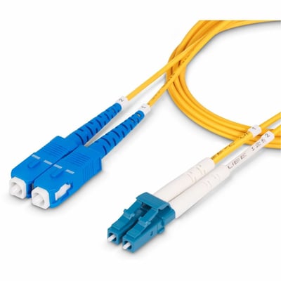 StarTech 7m (22.9ft) LC to SC (UPC) OS2 Single Mode Duplex Fiber Optic Cable, 9/125, 100G, Low Insertion Loss, LSZH Fiber Jumper Cord