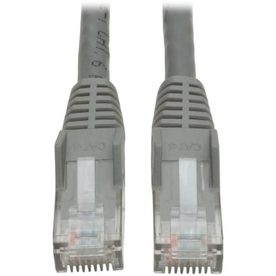 Eaton Tripp Lite Series Cat6 Gigabit Snagless Molded (UTP) Ethernet Cable (RJ45 M/M), PoE, Gray, 25 ft. (7.62 m)