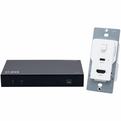 HDMI HDBASET + USB-C OVER CAT EXTENDER WALL TRANSMITTER TO BOX