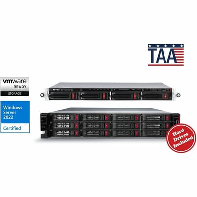 BUFFALO TeraStation 51220 12-Bay 192TB (12x16TB) Business Rackmount NAS Storage Hard Drives Included