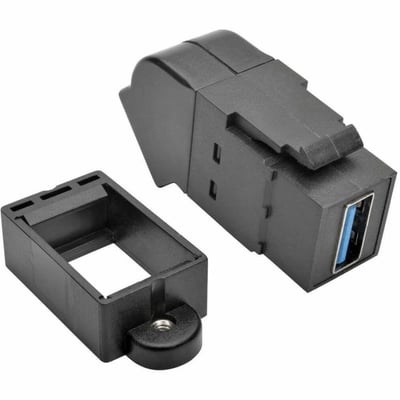 Tripp Lite by Eaton USB 3.0 All-in-One Keystone/Panel Mount Angled Coupler (F/F) Black