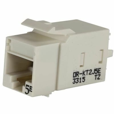 Ortronics Category 5e Keystone Jack, Lacing Cap Termination, Fog White