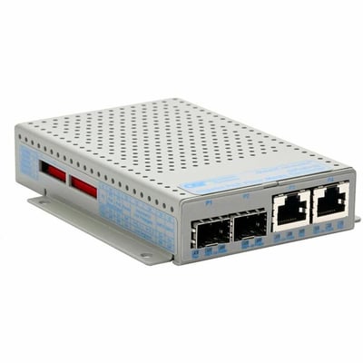 10/100/1000 2XRJ-45 POE 60W MED IA CONVERTER SFP DC -40-60C