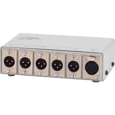 1X5 TWO CHANNEL 3PIN XLR TYPE PASSIVE SPLITTER.