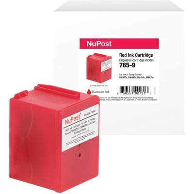 NuPost Non-OEM New Postage Meter Red Ink Cartridge for Pitney Bowes 765-9