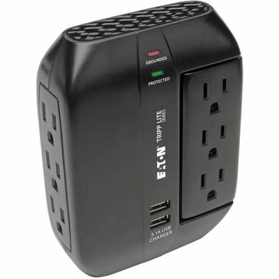 Tripp Lite by Eaton Protect It! 6-Outlet Surge Protector with 3 Rotatable Outlets - Direct Plug-In 1200 Joules 2 USB Ports