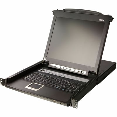 16-PORT 17.3 LCD INTEGRATED USB PS2 COMBO KVM W/ EXTRA CONSOLE PORT
