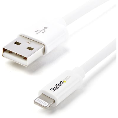 StarTech.com 2m (6ft) Long White Apple 8-pin Lightning Connector to USB Cable for iPhone / iPod / iPad