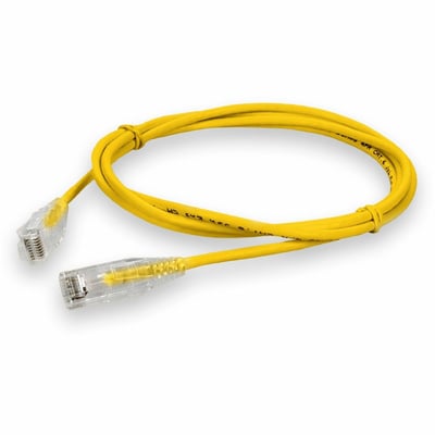 AddOn 5ft Yellow CAT 6 Slim PVC Ethernet Cable Non-Booted RJ-45 M/M