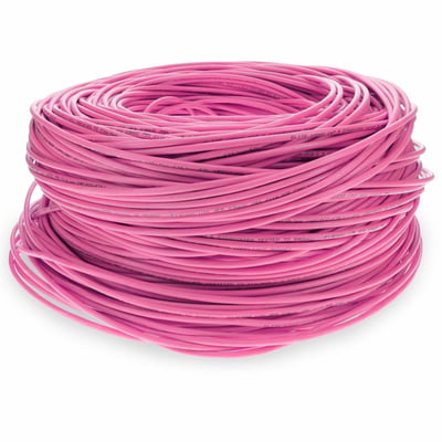 AddOn 1000ft Non-Terminated Pink CAT 6 Shielded Plenum-Rated Bulk Cable