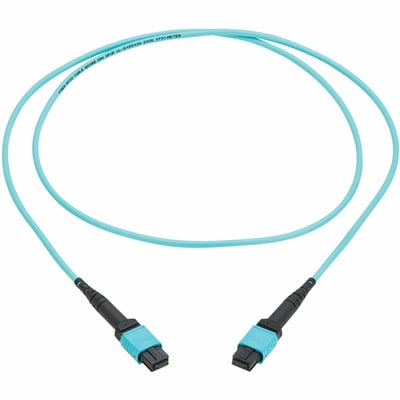 100G MULTIMODE 50/125 OM4 FIBER CABLE 12F MPO/MPO-PC F/F AQUA 1M