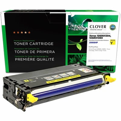Clover Imaging Remanufactured High Yield Yellow Toner Cartridge for Xerox 106R01394/106R01390