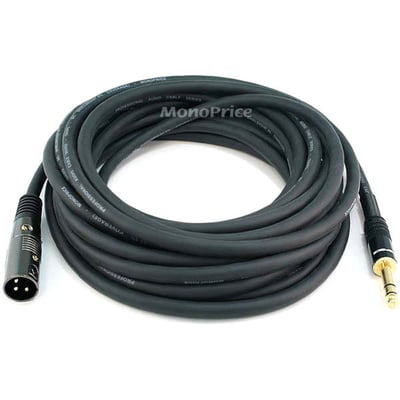 XLR M TO 1/4INCH TRS M 16AWG CABLE 25FT