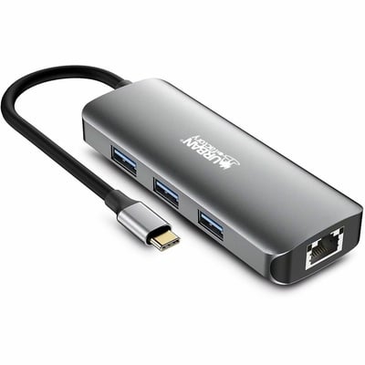 URBAN FACTORY 7-IN-1 USB-C HUB WITH DUAL HDMI 4K AND 100 W USB-C PASS THRU