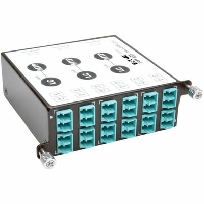 Tripp Lite by Eaton 40/100Gb Breakout Cassette 40Gb to 4 x 10Gb 100Gb to 4 x 25Gb (x3) 8-Fiber MTP/MPO to (x12) LC Duplex Type-B Polarity