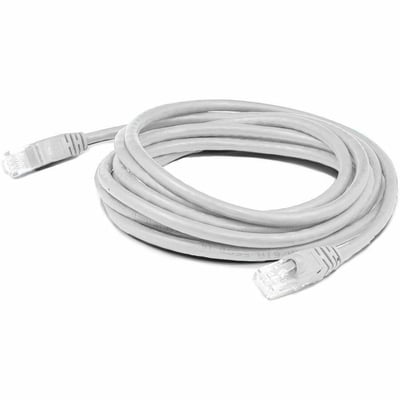 AddOn 50ft White CAT 6 Shielded PVC Ethernet Cable Snagless Easy Clear Boot RJ-45 M/M