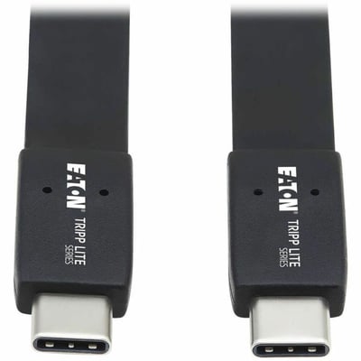 Tripp Lite by Eaton USB-C Flat Cable (M/M) - USB 3.2 Gen 2 (10 Gbps) 5A (100W) Rating Thunderbolt 3 Compatible 16 in. (40.6 cm)