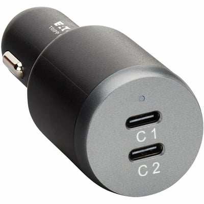 DUAL-PORT USB CAR CHARGER 100W 2 USB-C CHARGING PORTS 100W BLACK