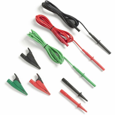 Fluke Networks TL1550B Test Leads with Alligator Clips (Red, Black, Green)