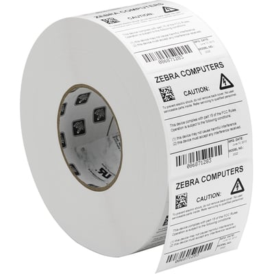 Zebra Label Polyester 2 x 1in Thermal Transfer Zebra Z-Ultimate 4000T High-Tack 1 in core