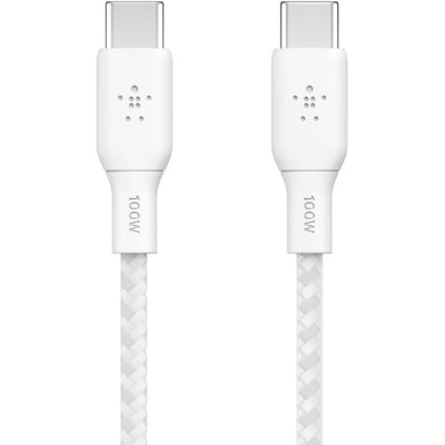 BOOSTCHARGE USBC TO USBC CABLE 100W WHITE 03-RETAIL BOX