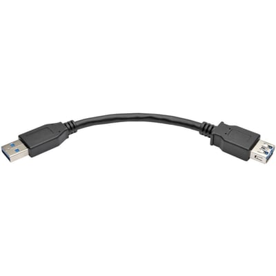 Eaton Tripp Lite Series USB 3.0 SuperSpeed Extension Cable (A M/F), Black, 6-in. (15.24 cm)