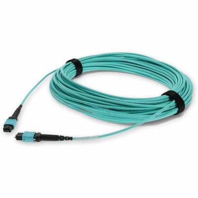 AddOn 20m MPO/UPC (Male) to MPO/UPC (Male) Aqua OM3 OFNR (Riser-Rated) 12-Strand Fiber Patch Cable