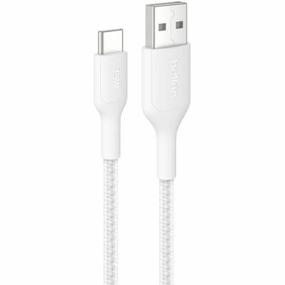 A - C CBL 2.0 BRAIDED  PCR2M WHITE 15-RETAIL BOX (PLASTIC FREE)