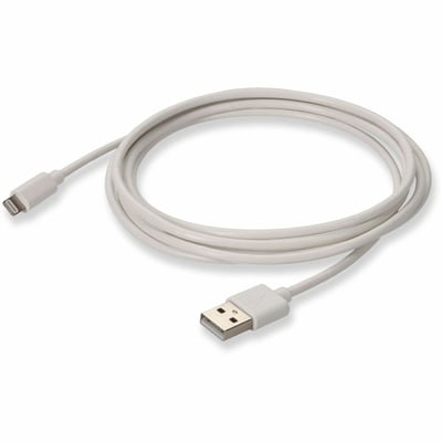 AddOn 3m (9.8ft) USB A 2.0 Male to Lightning Male Sync and Charge White Cable