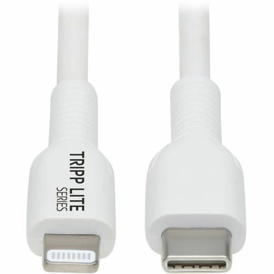 Eaton Tripp Lite Series Safe-IT USB-C to Lightning Sync/Charge Antibacterial Cable (M/M), MFi Certified, White, 2 m (6.6 ft.)