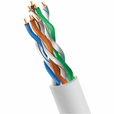 1000FT CAT5E CMR CABLE 24AWG 4PAIR UTP COPPER SOLID CORE - WHITE
