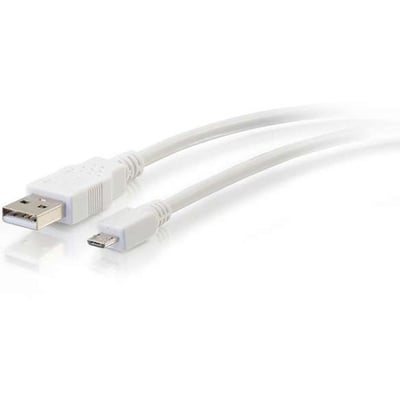 C2G 6ft USB to Micro USB Cable - USB A to Micro B Cable - USB 2.0 - White - M/M