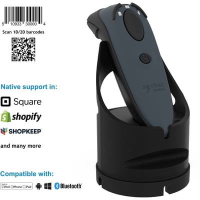 Socket Mobile DuraScan D740, Universal Barcode Scanner, Gray & Charging Dock